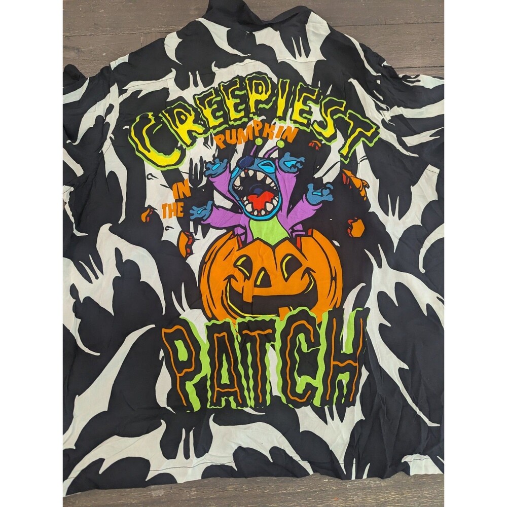 2024 Disney Parks Halloween Stitch‎ Camp Shirt L XL 3XL NEW